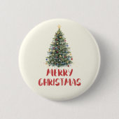 Rustige Waterverf Kerstboom Kerstvakantie Ronde Button 5,7 Cm (Voorkant)