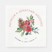 Rustige waterverf kerstbruiloft servet (Voorkant)