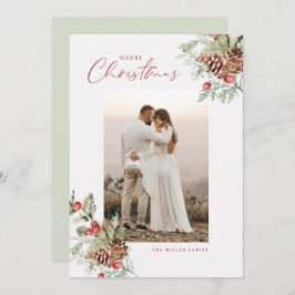 Rustige Waterverf — kerstfotokaart Feestdagenkaart