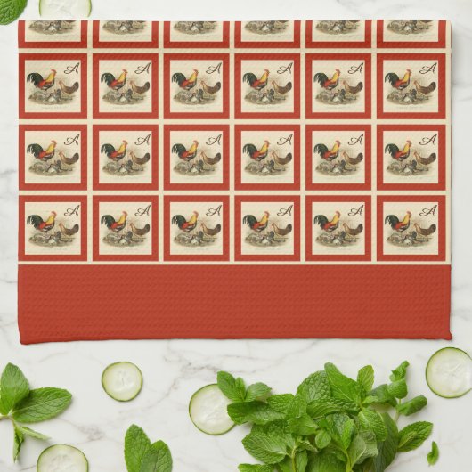 Rustige  Waterverf — kleurrijke booster Chicken Theedoek (Gevouwen)