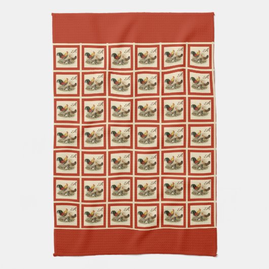 Rustige  Waterverf — kleurrijke booster Chicken Theedoek (Verticaal)