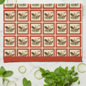 Rustige  Waterverf — kleurrijke booster Chicken Theedoek (Gevouwen)