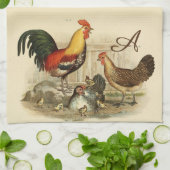 Rustige  Waterverf — kleurrijke booster Chicken Theedoek (Gevouwen)