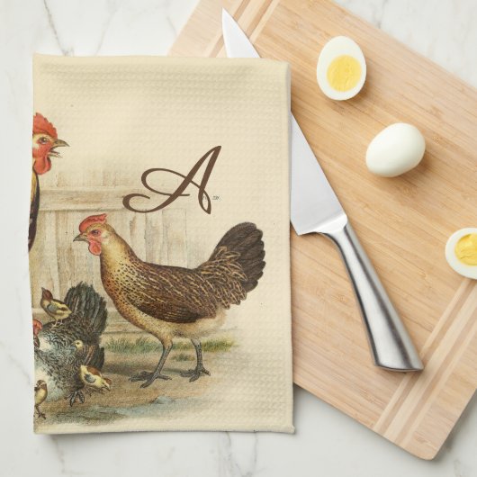 Rustige  Waterverf — kleurrijke booster Chicken Theedoek (Quarter Fold)