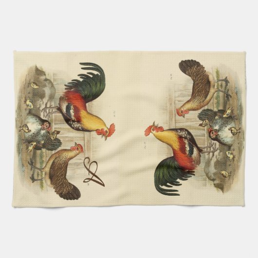 Rustige  Waterverf — kleurrijke booster Chicken Theedoek (Horizontaal)