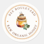 Rustige Waterverf koningin-bijenhoningbijenteelt Ronde Sticker (Voorkant)