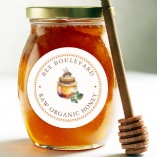 Rustige Waterverf koningin-bijenhoningbijenteelt Ronde Sticker