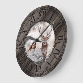 Rustige waterverf landhout roman, cijfers grote klok (Hoek)