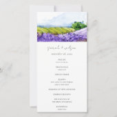 Rustige Waterverf Lavender Fields Wedding Programm Bedankkaart (Voorkant)