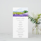 Rustige Waterverf Lavender Fields Wedding Programm Bedankkaart (Staand voorkant)
