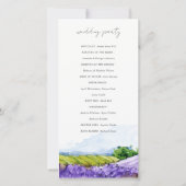 Rustige Waterverf Lavender Fields Wedding Programm Bedankkaart (Achterkant)