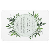 rustige waterverf leafy lijst bruiloft magneet (Horizontaal)