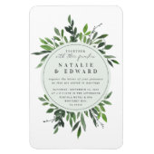 rustige waterverf leafy lijst bruiloft magneet (Verticaal)
