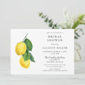 Rustige Waterverf Lemon Bridal Shower Kaart (Staand voorkant)