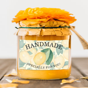 Rustige Waterverf Lemons verlaten Greenery HANDMAD Rechthoekige Sticker