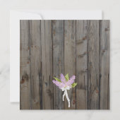Rustige Waterverf Lilacs Barn Wood Square Weddensc Kaart (Achterkant)