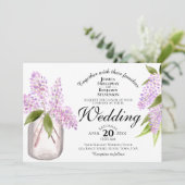 Rustige Waterverf Lilacs Beauful Spring Wedding Kaart (Staand voorkant)