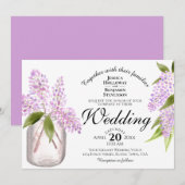 Rustige Waterverf Lilacs Beauful Spring Wedding Kaart (Voorkant / Achterkant)