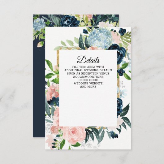 Rustige Waterverf marinescheepvaart - goudbloedige Informatiekaartje (Voorkant / Achterkant)