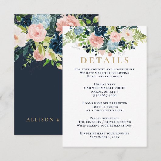 Rustige Waterverf marinescheepvaart - goudbloedige Informatiekaartje (Voorkant / Achterkant)