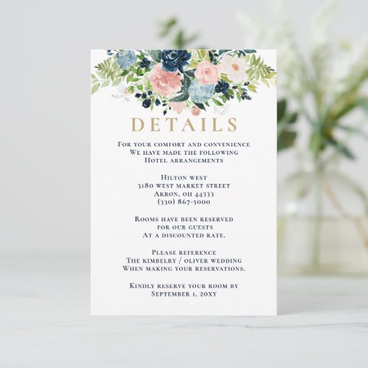 Rustige Waterverf marinescheepvaart - goudbloedige Informatiekaartje (Staand voorkant)