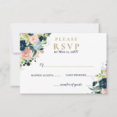 Rustige Waterverf marinescheepvaart - goudbloedige RSVP Kaartje (Voorkant)