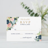 Rustige Waterverf marinescheepvaart - goudbloedige RSVP Kaartje (Staand voorkant)