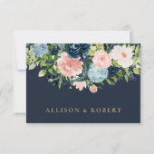 Rustige Waterverf marinescheepvaart - goudbloedige RSVP Kaartje (Achterkant)