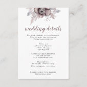 Rustige Waterverf Mauve Floral Botanical Wedding Informatiekaartje (Voorkant)