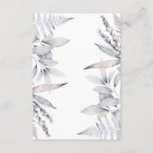 Rustige Waterverf Mauve Floral Botanical Wedding Informatiekaartje (Achterkant)