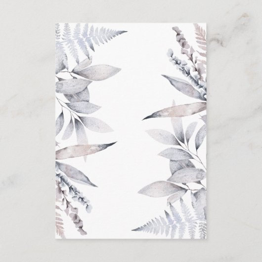 Rustige Waterverf Mauve Floral Botanical Wedding Informatiekaartje (Achterkant)