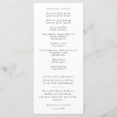 Rustige Waterverf Mauve Floral Botanical Wedding Programmakaart (Achterkant)