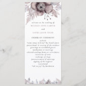Rustige Waterverf Mauve Floral Botanical Wedding Programmakaart (Voorkant)