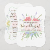 Rustige Waterverf Meadow Wilde Flowers Weddenschap Kaart (Voorkant / Achterkant)