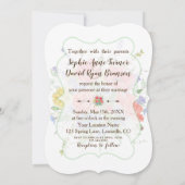 Rustige Waterverf Meadow Wilde Flowers Weddenschap Kaart (Achterkant)