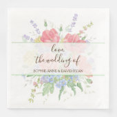 Rustige Waterverf Meadow Wilde Flowers Weddenschap Servet (Voorkant)