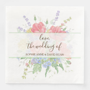 Rustige Waterverf Meadow Wilde Flowers Weddenschap Servet