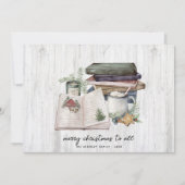 Rustige Waterverf met kerst met witte kerst Feestdagenkaart (Voorkant)