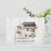 Rustige Waterverf met kerst met witte kerst Feestdagenkaart (Staand voorkant)