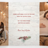 Rustige Waterverf met kerstfoto Drieluik Kaart (Binnenkant midden)