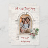 Rustige Waterverf met kerstfoto Feestdagenkaart (Voorkant / Achterkant)