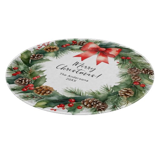 Rustige Waterverf met prettige kerst Snijplank (Hoek)