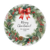 Rustige Waterverf met prettige kerst Snijplank (Voorkant)