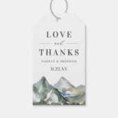 Rustige Waterverf mountain Forest Wedding Cadeaulabel (Voorkant)