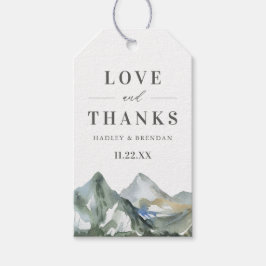 Rustige Waterverf mountain Forest Wedding Cadeaulabel