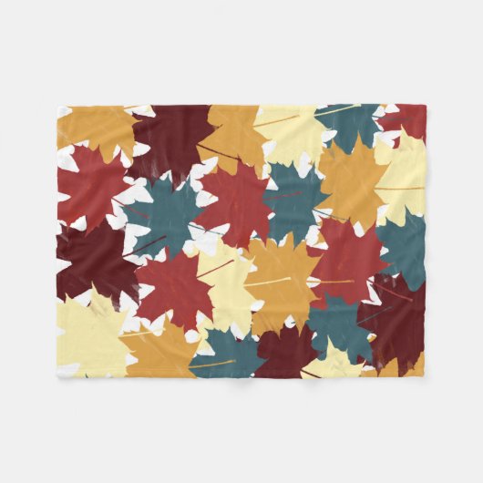 Rustige Waterverf najaar Herfst Leaves Fleece Deken (Voorkant (Horizontaal))