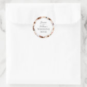 Rustige Waterverf Neutral Boho Floral Wedding Ronde Sticker (Tas)