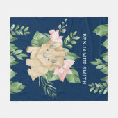 Rustige Waterverf Oerwoud Triceratops Cute Dinosau Fleece Deken (Voorkant (Horizontaal))