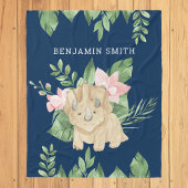 Rustige Waterverf Oerwoud Triceratops Cute Dinosau Fleece Deken