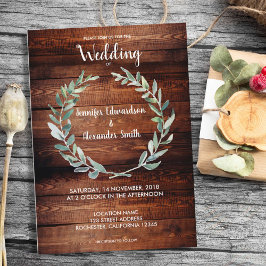 Rustige waterverf olijfbladeren monogram Weddensch Kaart